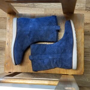 Cole Haan blue suede waterproof boots size 7 B